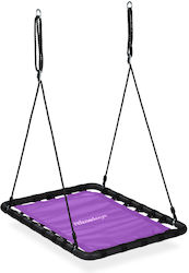 Relaxdays Nest Aufhängen Kinder Schaukel 159x77x103cm Lila