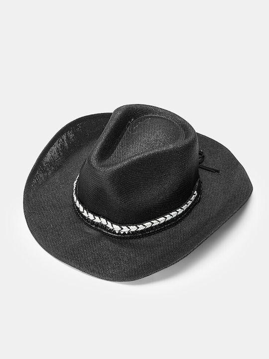 Decoro Women's Wicker Western Black Hat