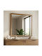 Megapap Mars Wall Mirror with Brown Wooden Frame 86x86cm