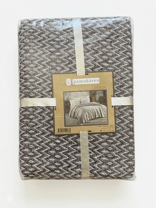 Pamukoren Decke Piqué Doppel mit Fransen 200x23...