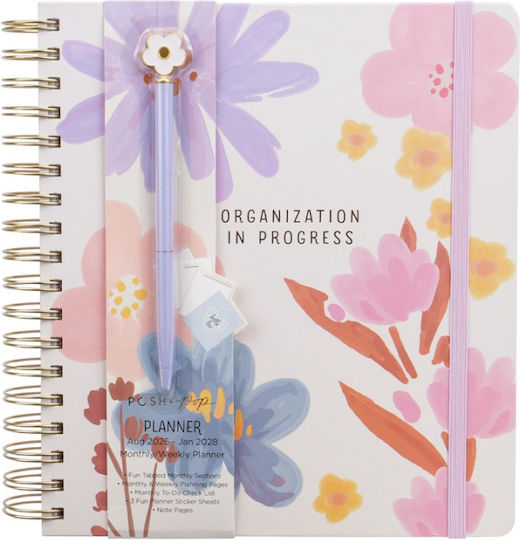 Diary Tri-Coastal Weekly 18-Month August 2026 January 2028 Flowers