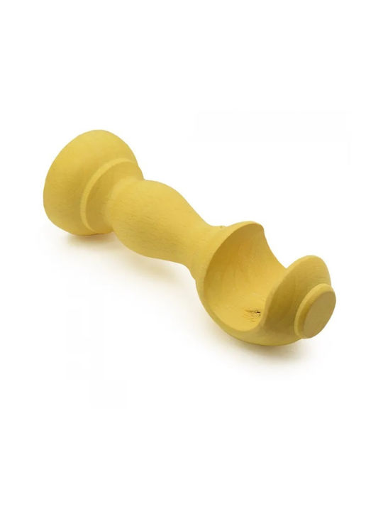 Import Hellas Wooden Yellow Wall Curtain Rail Base 2 Pieces