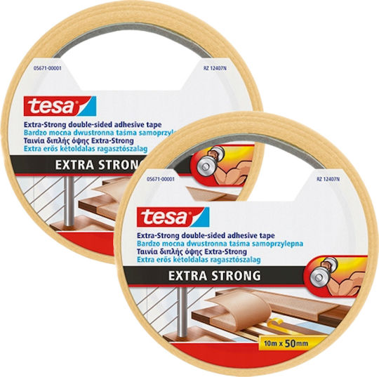 Tesa Extra Strong Αυτοκόλλητη Αφρώδης Αντιολισθητική Ταινία Γκρι 10mx50mm 2τμχ