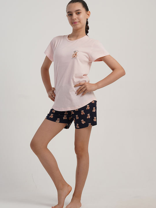 Vienetta Secret Kids Summer Cotton Pajamas Pink