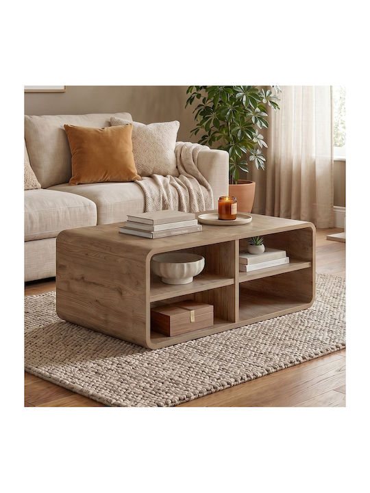 Ορθογώνιο Κεντρικό Τραπεζάκι Rovel Ξύλινο Sepet Oak Μ80.3xΠ50xΥ32.5εκ.