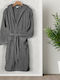 Lino Home Erma Bademantel mit Halsband Grau