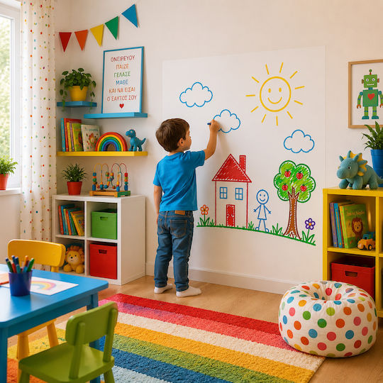 White Wall Sticker Board Kids Rooms 137cm X 95cm