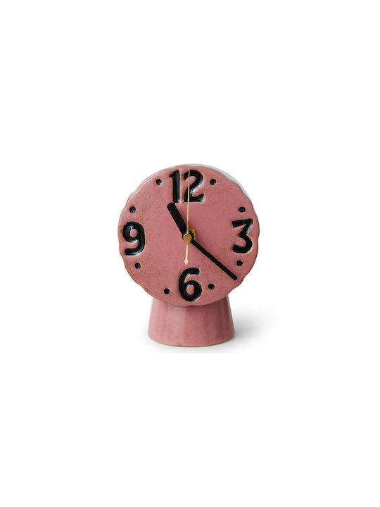 HK Living Vintage Pink Ceramic Wall Clock 12.5x9.5cm