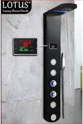 Lotus Duschsäule Mit Hydromassage 140cm Schwarze