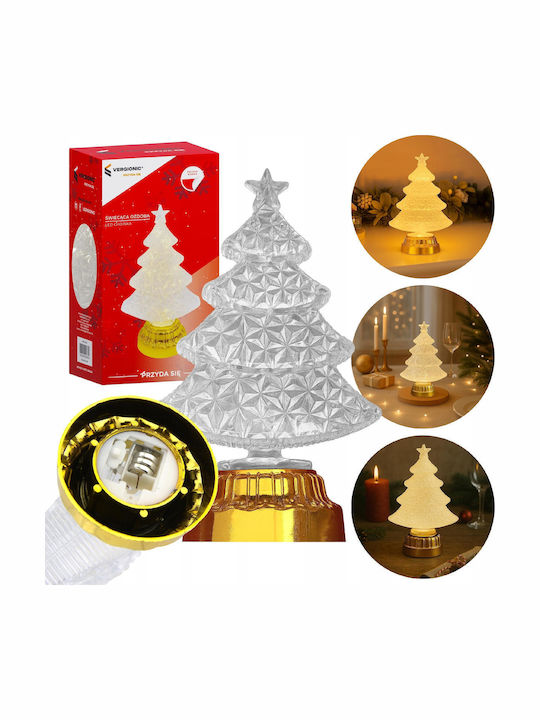 Brad de Crăciun cu LED Vergionic 16 Cm Lampă Ornament de Sărbători din Cristal