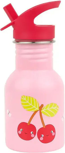 A Little Lovely Company Kids Stainless Steel Water Bottle Happy 350ml