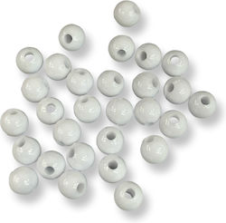 Ακρυλική Χάντρα Λευκή 6mm – Τρύπα 1.5mm – 150 Τεμάχια 150 Τμχ
