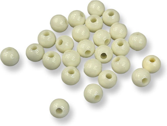 Acrylic Beads Round Beige 6mm – Hole 1.5mm – 150 Pieces