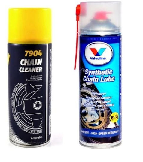 Chain Lubricant Set Mannol Cleaner 7904 + Valvoline Chain Lubricant