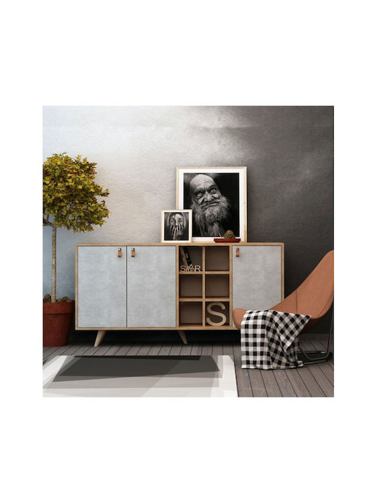 Bufet Din Lemn Albastru 140x40x89cm