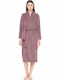 Pink Label Χειμερινή Γυναικεία Fleece Ρόμπα Dusty Pink