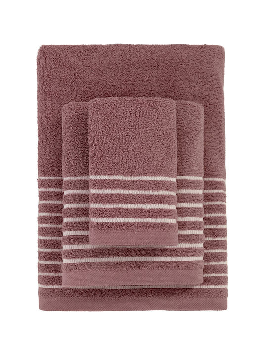 Palamaiki Palamaiki Badetücher Handtuch-Set 3 Stück Burgundisch
