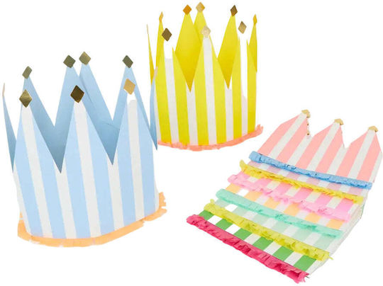 Party Hats Children's Party Crown Striped 8 Pieces