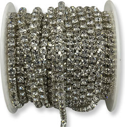 Crystal Strass Chain 4mm Silver-Plated – 1 Meter