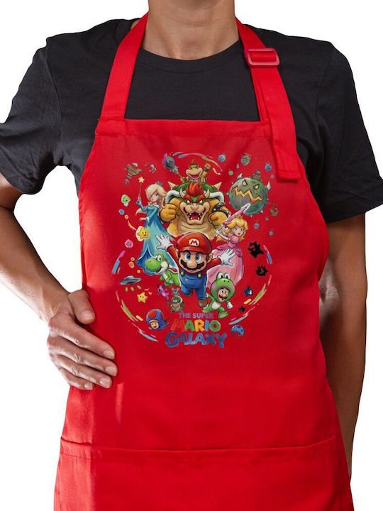 Koupakoupa Mario Galaxy Kitchen Apron Red 22x40cm