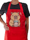 Koupakoupa Capybara Bubble Tea Küchen Schürze Rote 22x40cm KP_31376