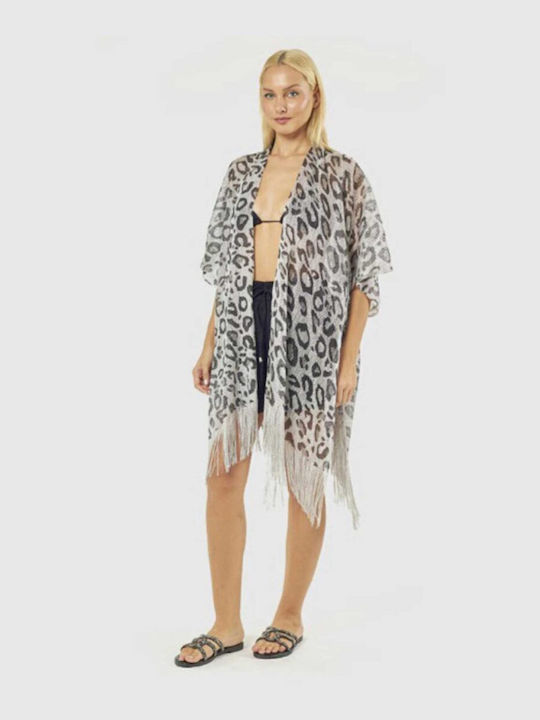 Verde Caftan De Plajă Pentru Femei Argintiu