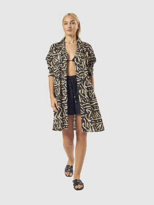 Verde Women's Maxi Beach Caftan Black