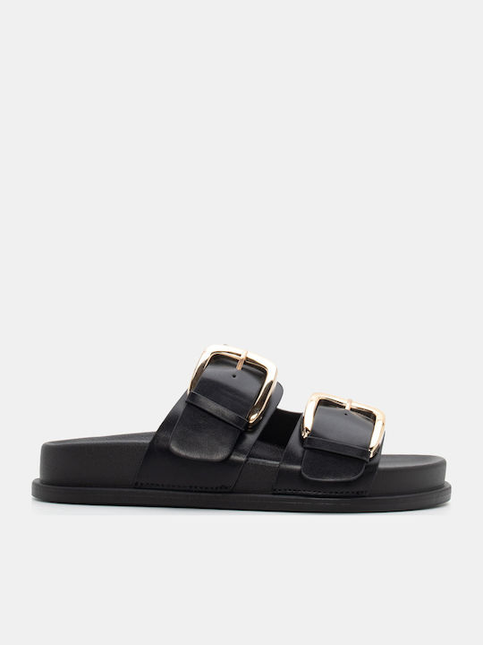 Luigi Women's Flat Sandals Flatforms Black