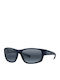Racing Unisex Sunglasses with Navy Blue Horn-Rimmed Frame and Blue Lenses