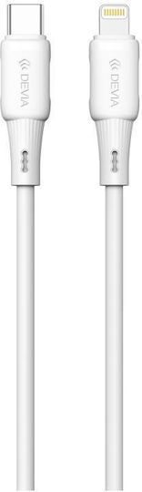 Devia Cablu USB-C la Lightning 27W Alb 1m 0043319