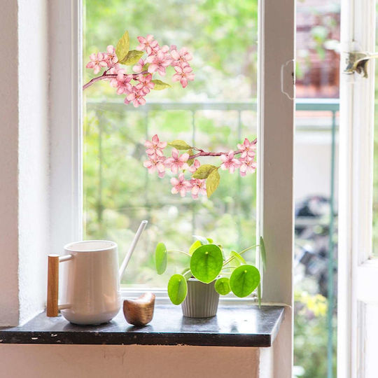 Dekorative Selbstklebende Fenstertattoos Blumenmuster 2 Stück