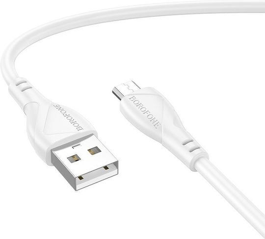 Borofone Редовен USB 2.0 към Микро USB Кабел Бял 1м 1 Брой