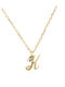 Personal Jewel Monogram Necklace "K" From Gold Plated Silver With Zircon
