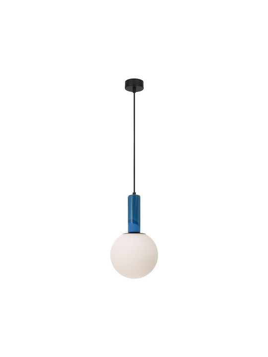Zambelis Lights Κρεμαστό Φωτιστικό Μπλε με Ντουί E27 20x20εκ.