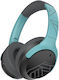 PowerLocus Ασύρματα Bluetooth Over Ear Ακουστικά Μπλε