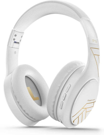 PowerLocus P19 Безжични / Жични Over Ear Слушалки с 60 Часа Работа и Бързо Зареждане Бели