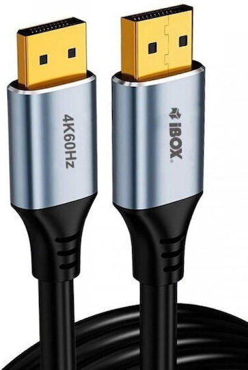 iBox ITVDP011 Καλώδιο DisplayPort male - DisplayPort male 1m Μαύρο