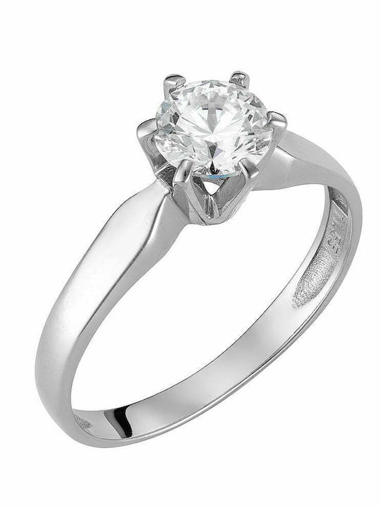 Ioannis Kosmima Single Stone Ring In 9K White Gold