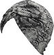 Women's Turban Cotton Lycra Black And White Light Grey Snake Hair Headband