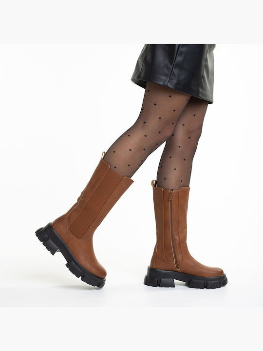 Damenstiefel mit Pelz Braune