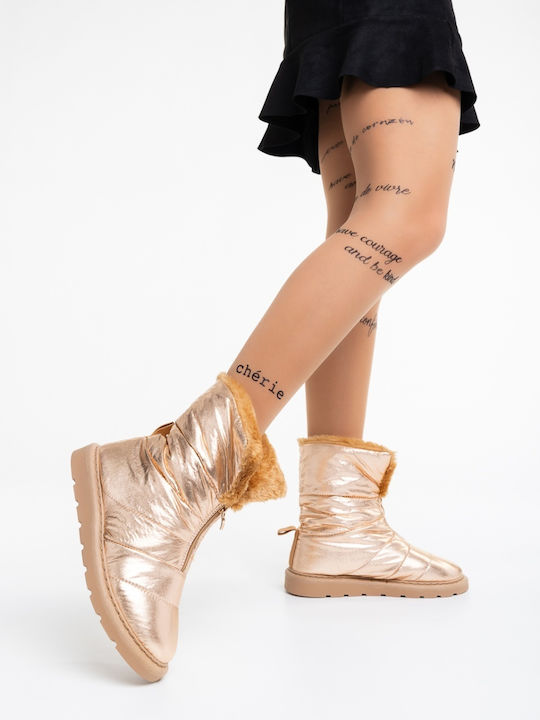 Damenstiefel mit Pelz Rosa