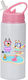Water Bottle Bluey 600ml White Pink Cap