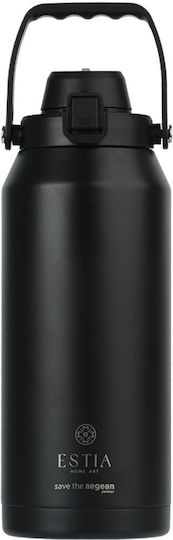 Estia Recyclable Stainless Steel Thermos Bottle BPA Free 1.8lt SAVE AEGEAN with Handle