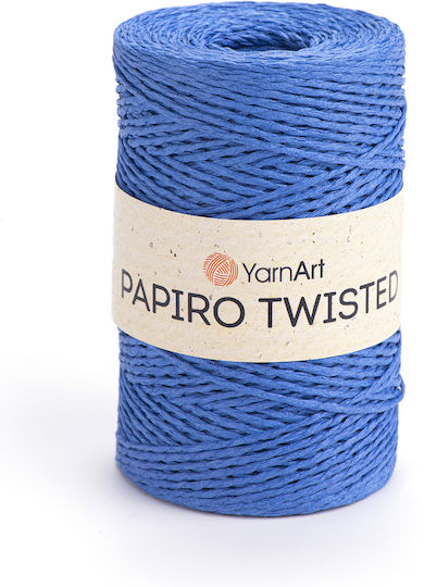 Yarnart Papiro Twisted 1325 Blue Knitting Yarn 100% Raffia Paper 100gr 170m