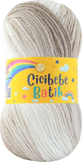 Kamgarn Cicibebe Batik Νημα Πλεξιματος Col550-17 Μπεζ Πολυχρωμο Ακρυλικο 100gr 360mtr