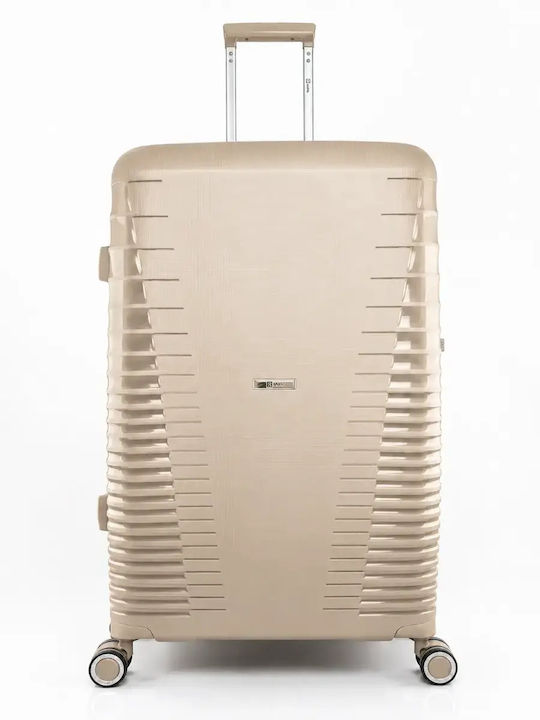 Rain Large Hard Beige Travel Suitcase Height 75cm