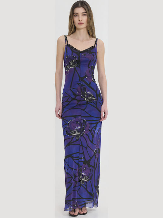 Sommer Maxi Wickel Damenkleid Lila