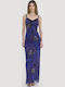 Sommer Maxi Wickel Damenkleid Lila