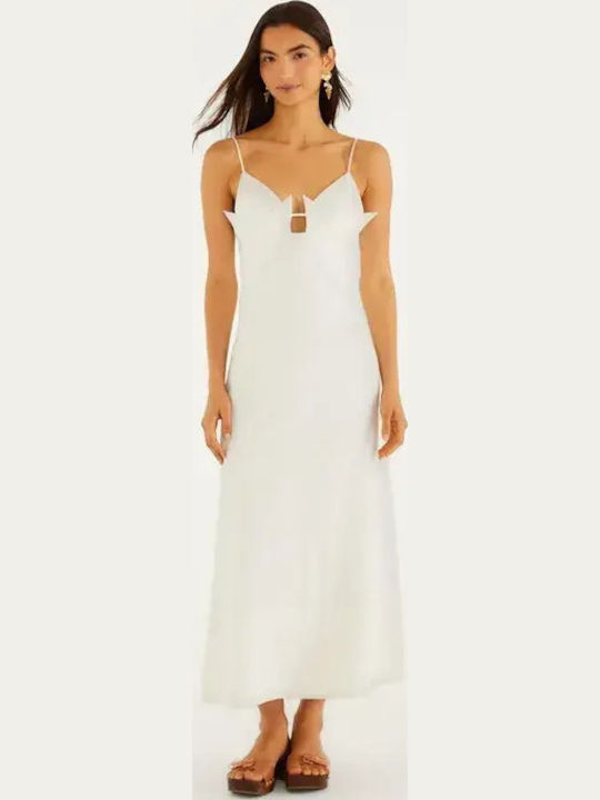 Summer Maxi Slip Dress Off White