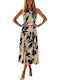Summer Midi Dress Black and White